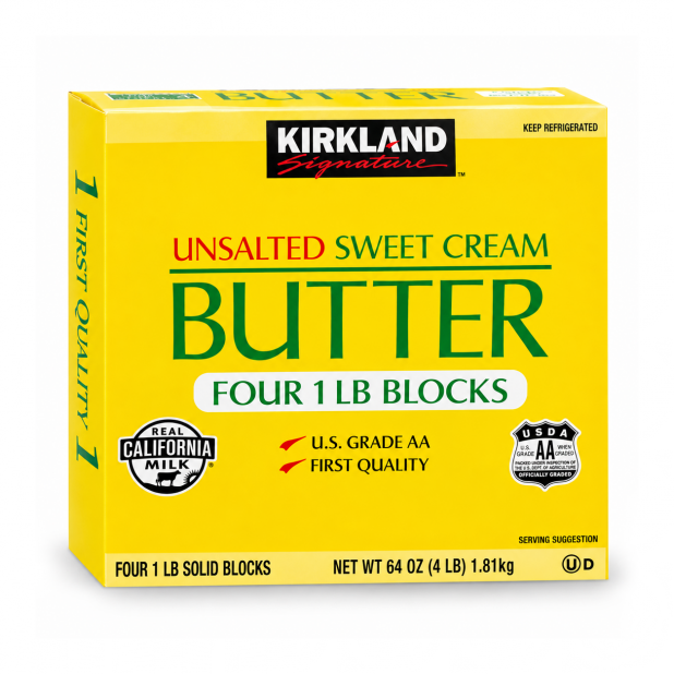 Kirkland Signature 科克蘭無鹽奶油（453g x 4入／盒）