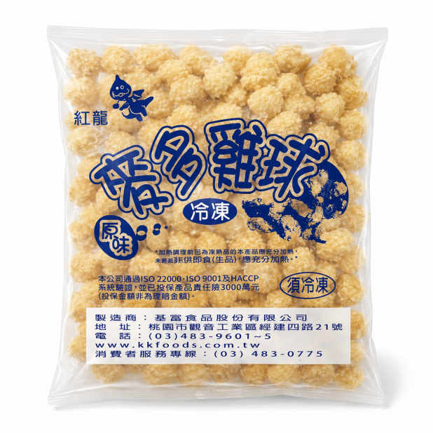 紅龍原味麥多雞球（雞米花）（1Kg／包）