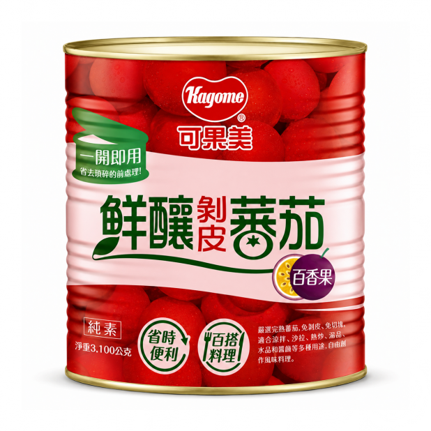 可果美剝皮蕃茄-百香果（3.1kg／桶）