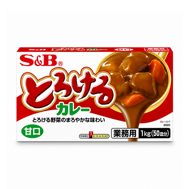 S&B特樂口野菜咖哩塊-甜味（1Kg／盒）